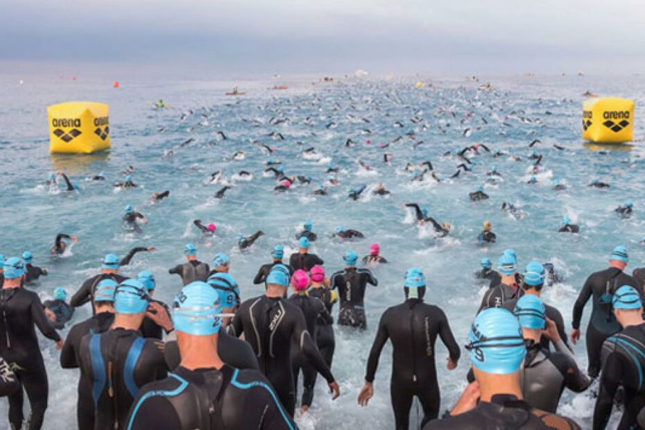 Depart natation de l'Ironman de Nice