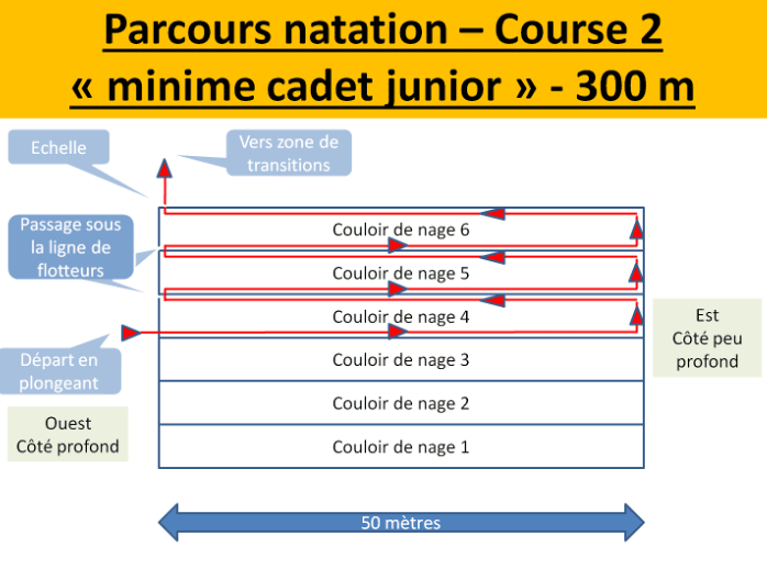 Parcours natation 300m